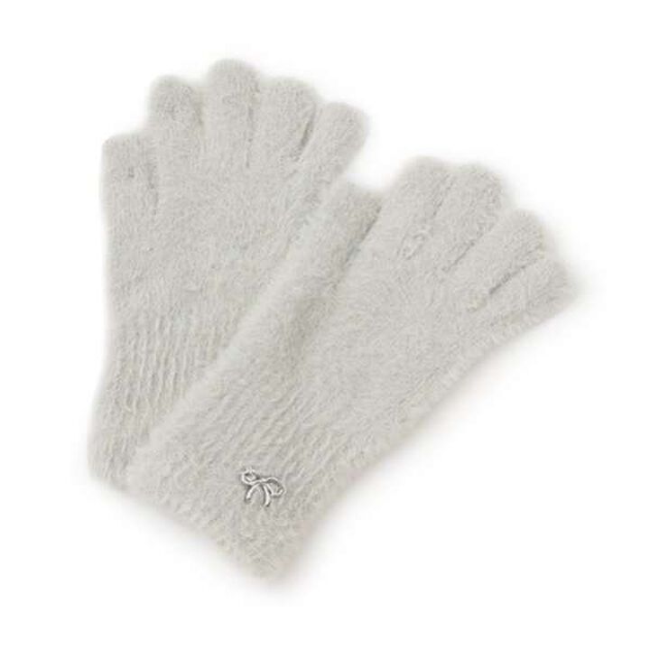 Shaggy Knit Gloves,Beige, medium image number 11