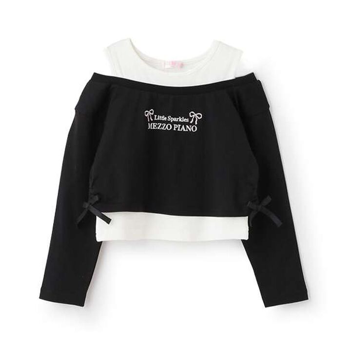 Layered Short-Length Long-Sleeve T-Shirt,Sax blue, medium image number 9