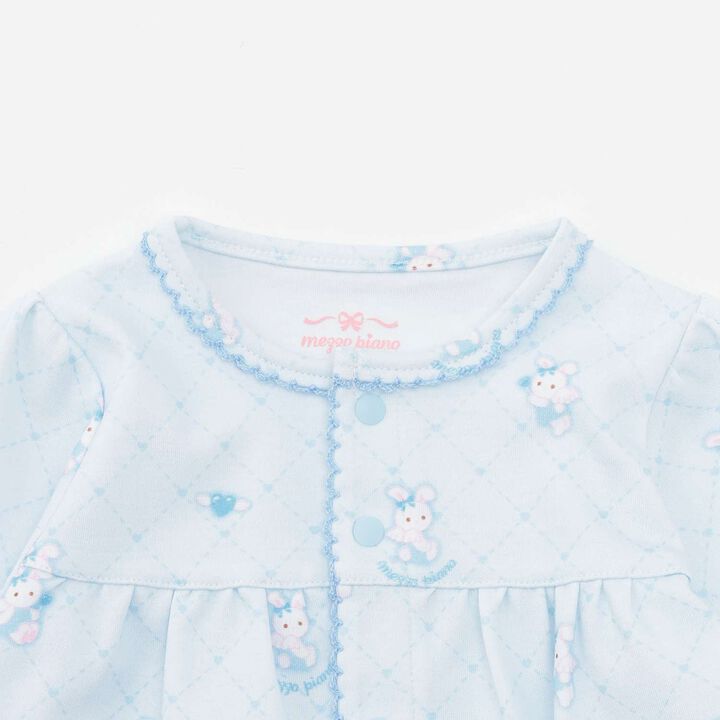 [Box Included] Angel Bunny Pattern 2 Way All & Bib Set,Sax blue, medium image number 2