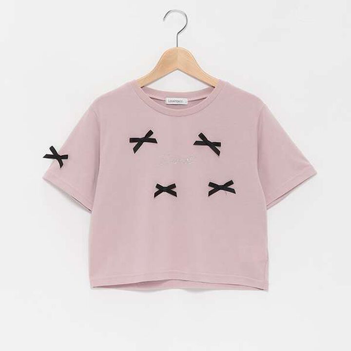 Ribbon Half T-Shirt,Top gray, medium image number 12