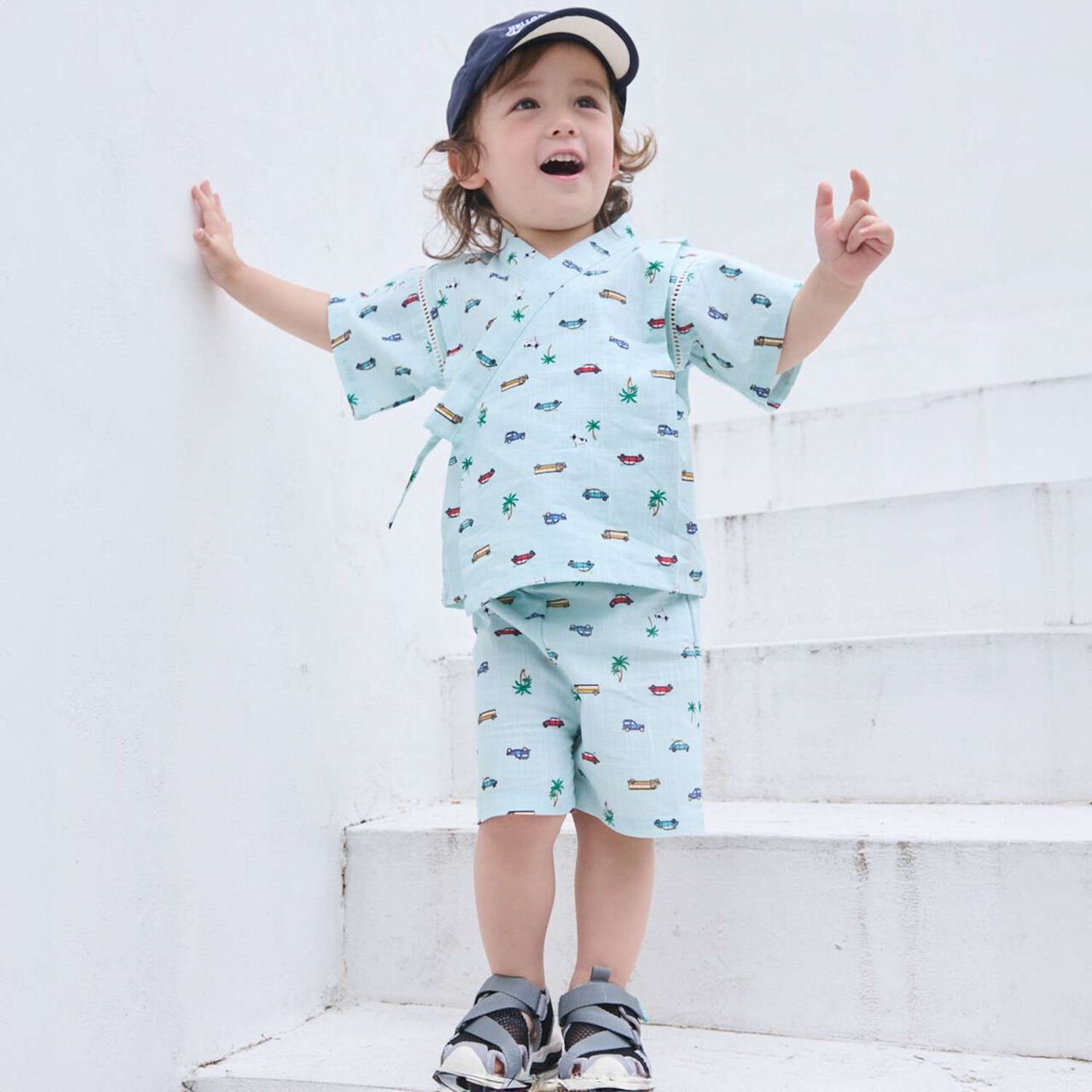 [Web Exclusive] Boys Assorted Jinbei,Sax blue, large image number 0