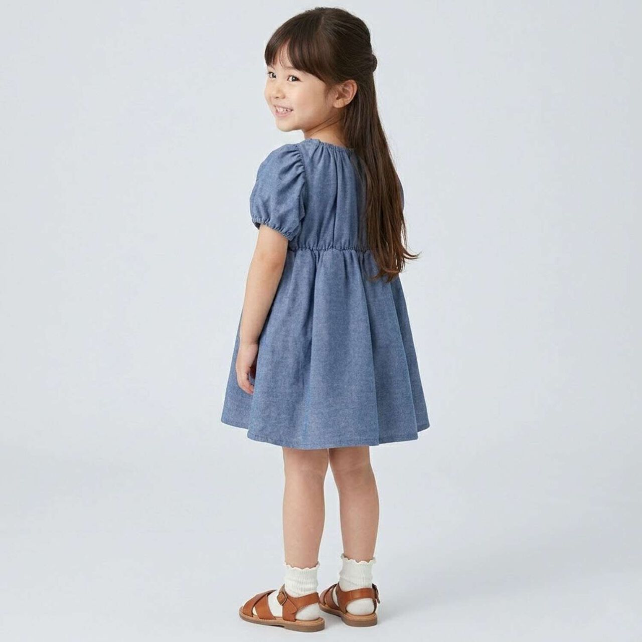 Heart Embroidery One-Piece Dress,Navy, large image number 14
