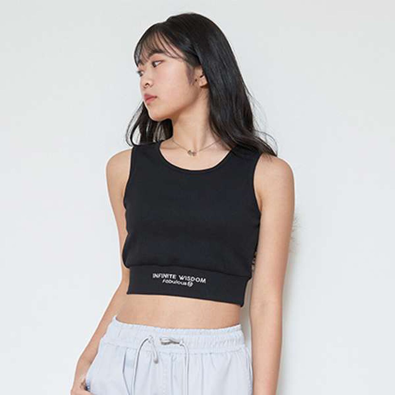 [LTXC] Quick-Dry Black Cropped Tank Top,Lavender, large image number 21