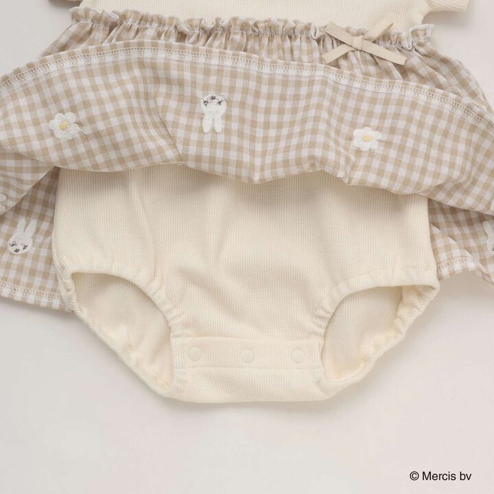 [miffy] Embroidered Floral Romper,Blue, medium image number 5