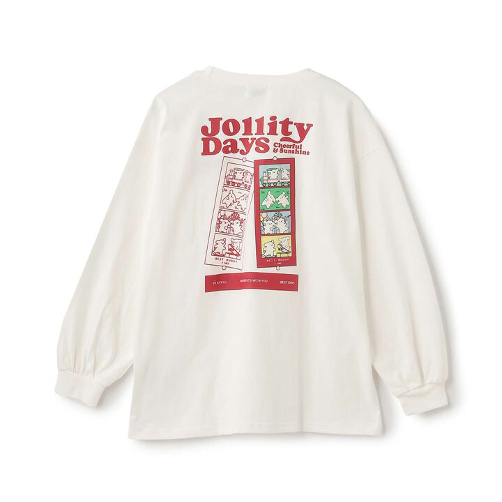 [100% Cotton] Animal Motif Long-Sleeve T-Shirt,Off white, medium image number 17