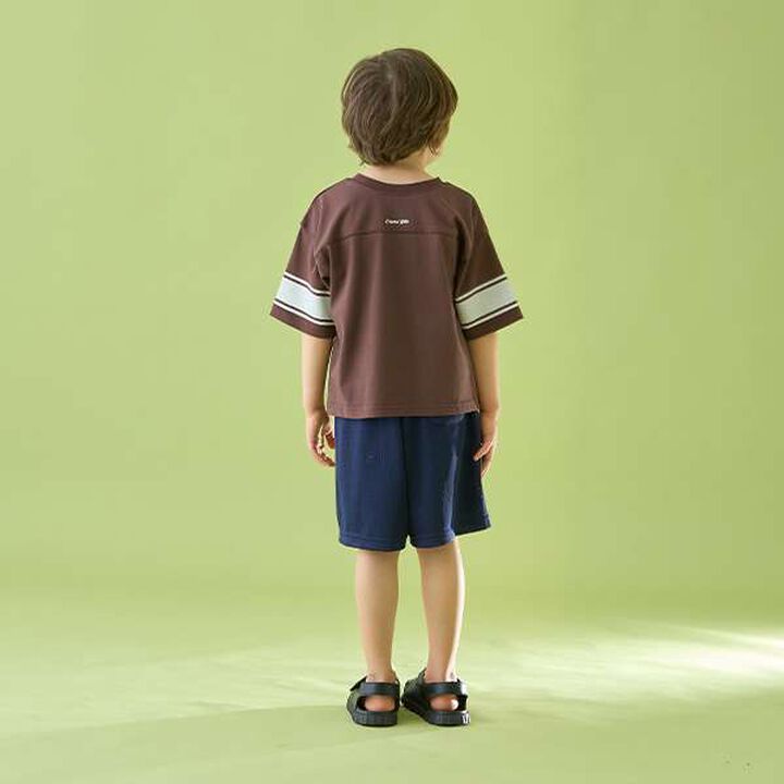 [Reversible] Line Print T-Shirt (Comfortable Jersey Fabric),Deep blue, medium image number 4