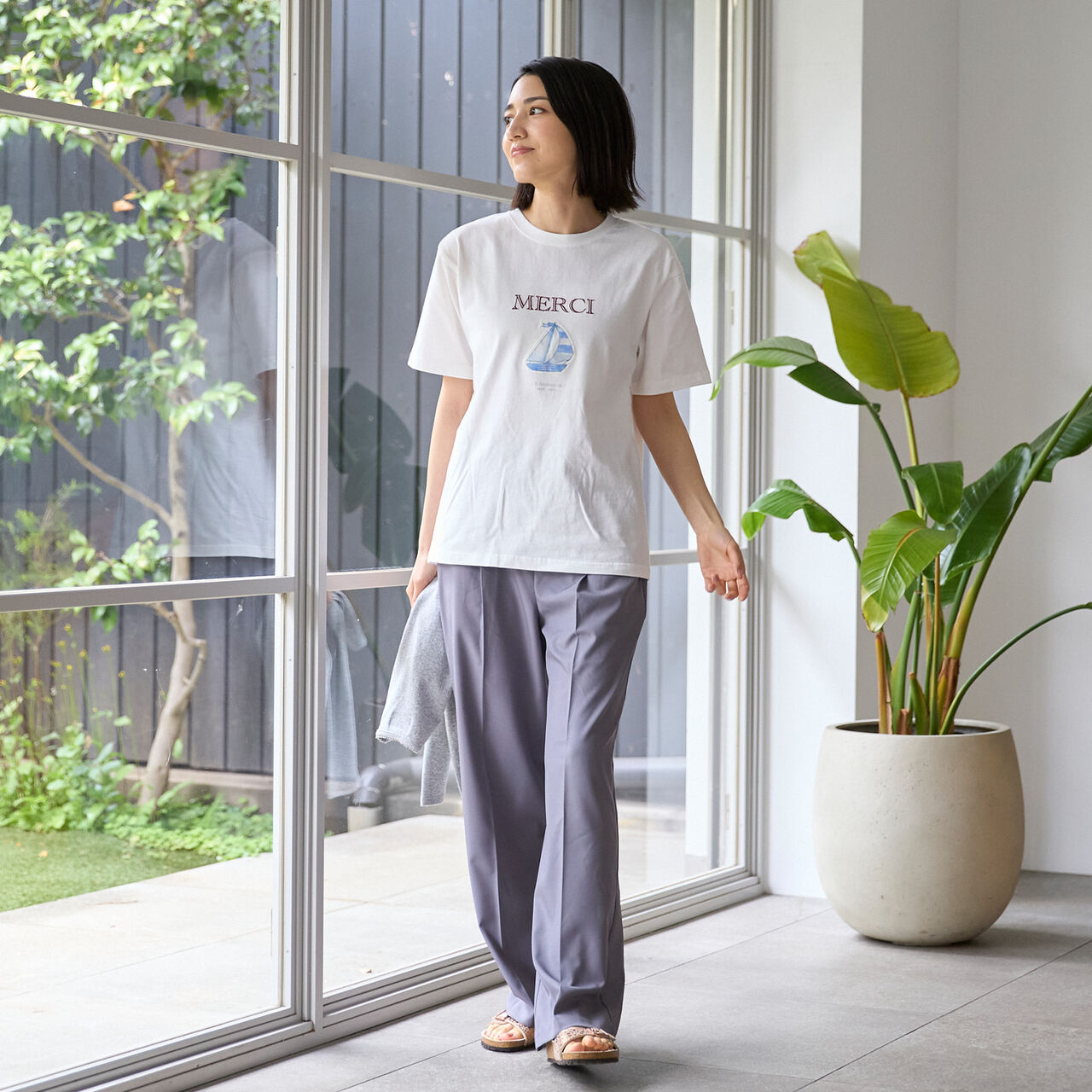 [Parent-Child Matching] [Cool Touch] 15th MERCI Short-Sleeve T-Shirt,Pearl white, large image number 2