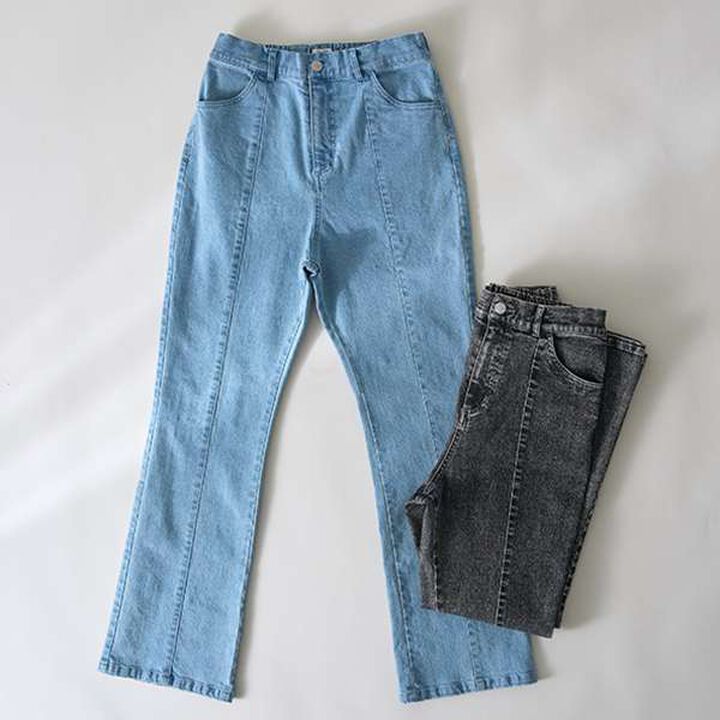 [AMI] Denim Flare Pants,Black, medium image number 9