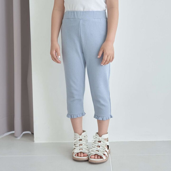 Ruffled Cool Touch Capri Pants,Sax blue, medium image number 0