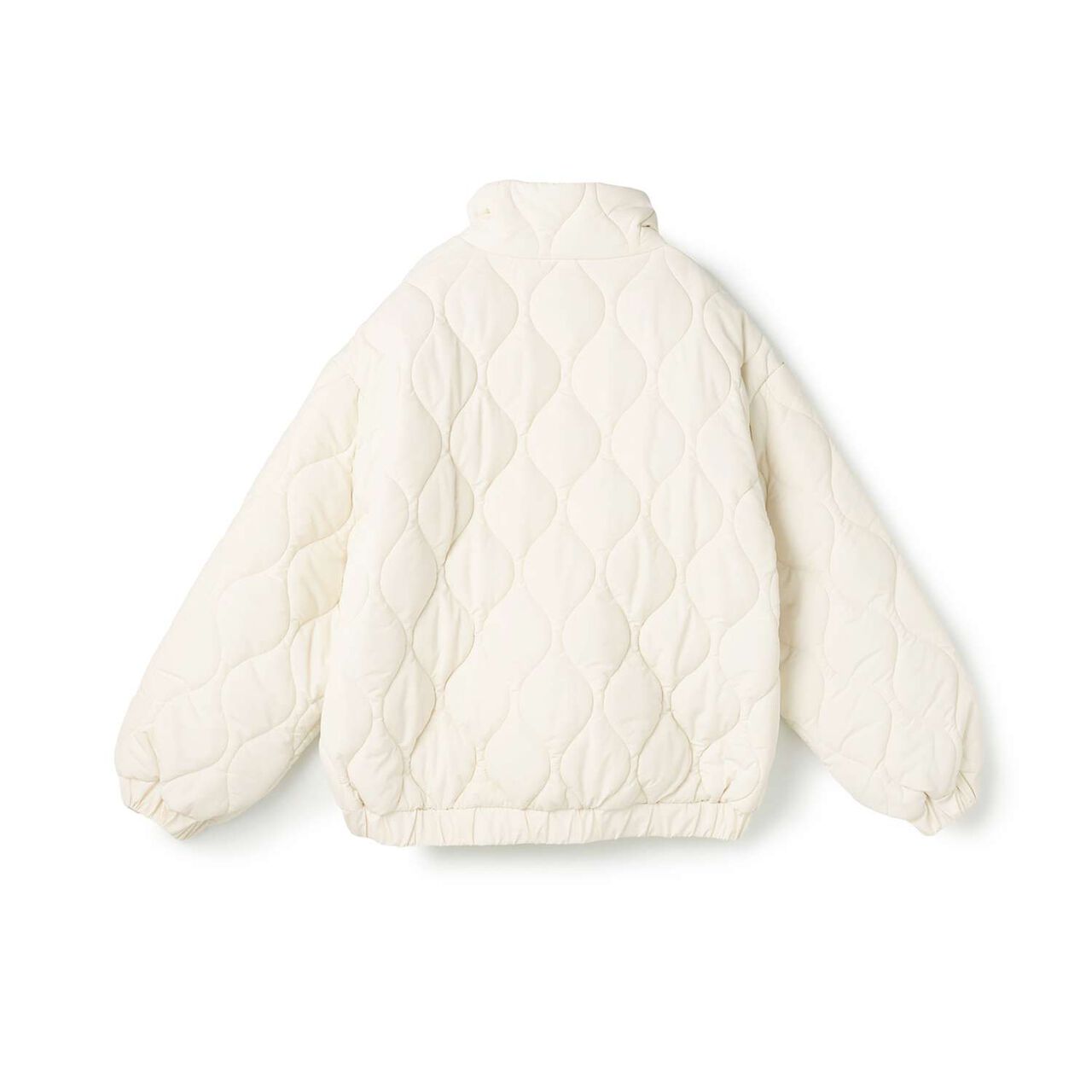 Big Puff Quilted Bomber Jacket,Ivory, large image number 1