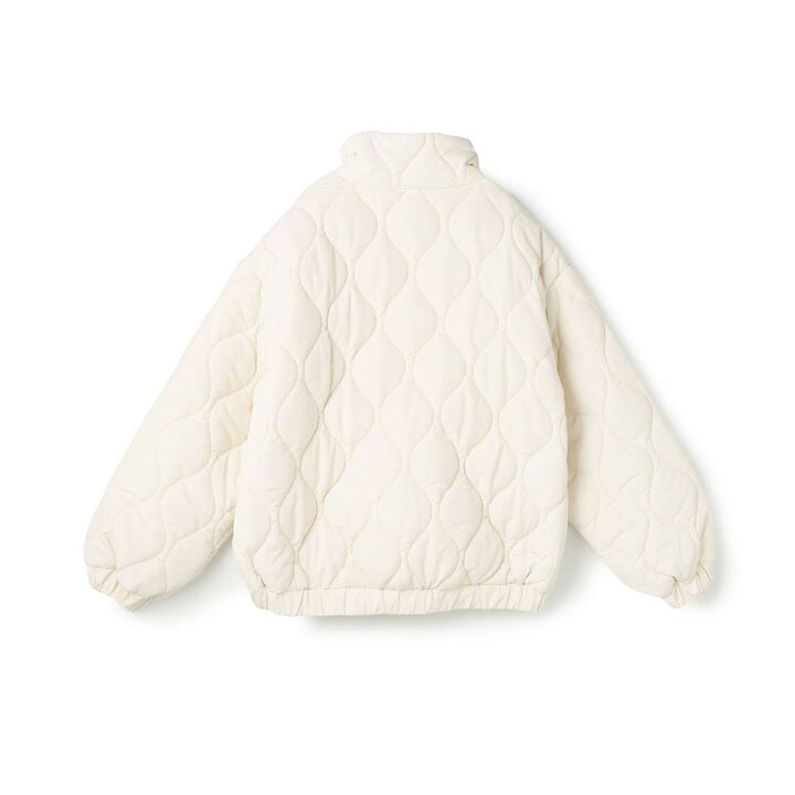 Big Puff Quilted Bomber Jacket,Ivory, medium image number 1