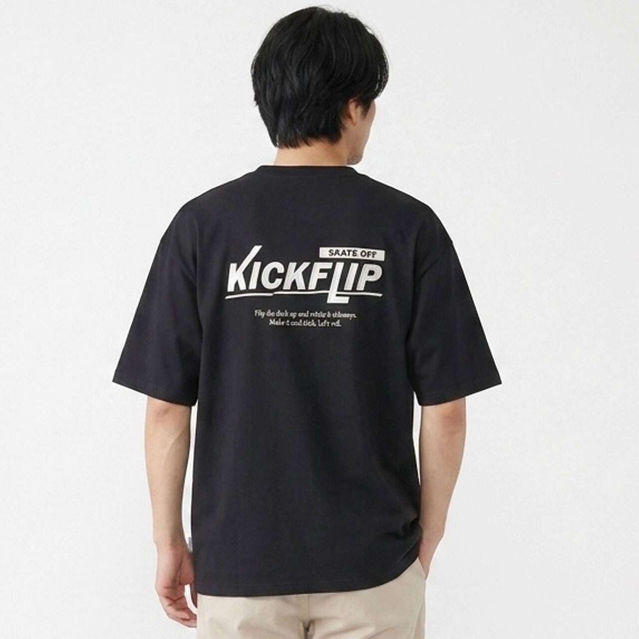 [Parent-Child Matching] DAD Back Logo Embroidered Oversized Short Sleeve T-Shirt,Black, large image number 0