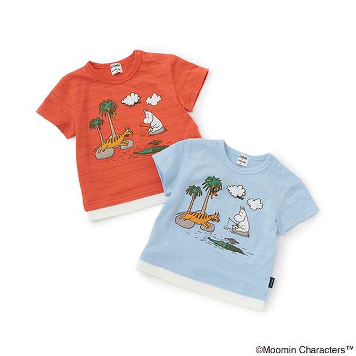 MOOMIN Jungle Embroidery Short Sleeve T-Shirt,Red, medium image number 2