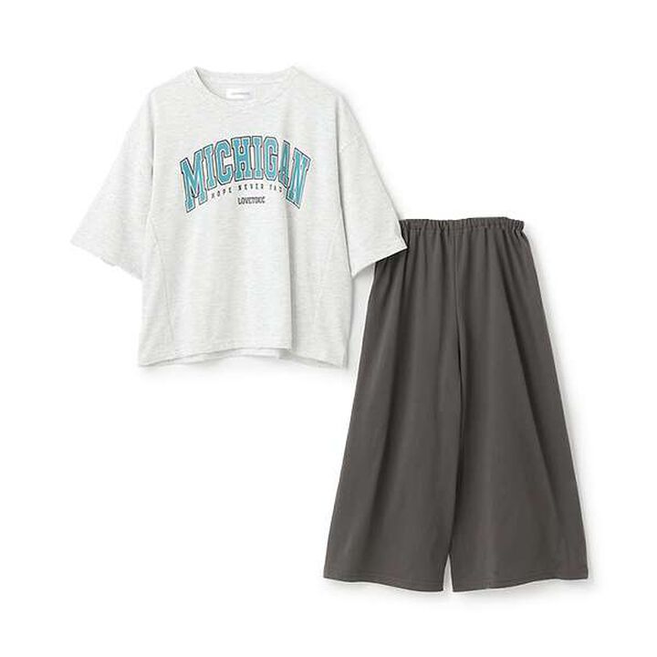 Short-Sleeve 3/4 Pants Set,Light green, medium image number 12