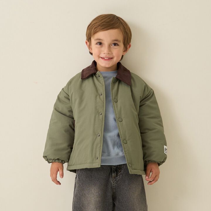 Free Combination Series Corduroy Collar Puff Jacket,Khaki, medium image number 0