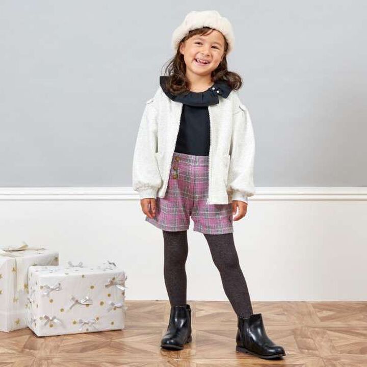 KP Scallop Trim Pocket Shaggy Lining Zip-Up (90-140),Black, medium image number 1