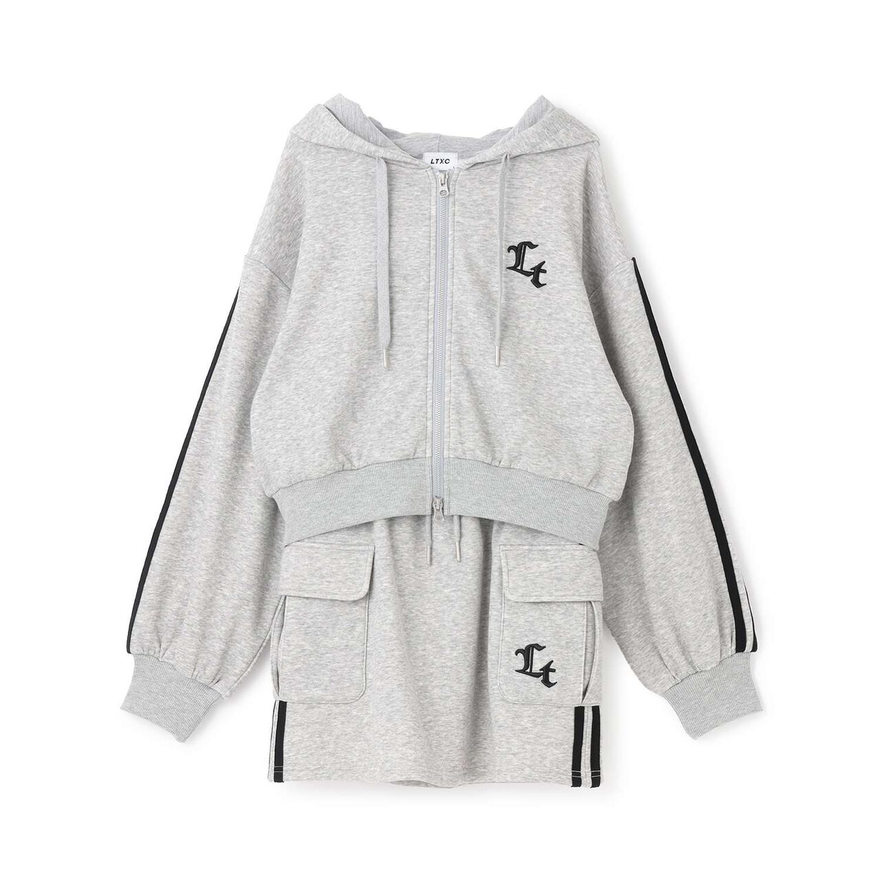 [LTXC/Shaggy Lining] Zip Parka Outfit Set,Top gray, large image number 10