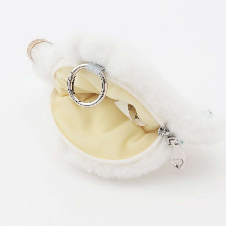 White Lucky Fluffy Sparkle Pouch,Orange, medium image number 5