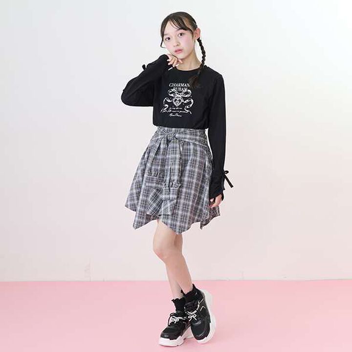Knot Shirt Style Skirt with Shorts,Light gray, medium image number 9