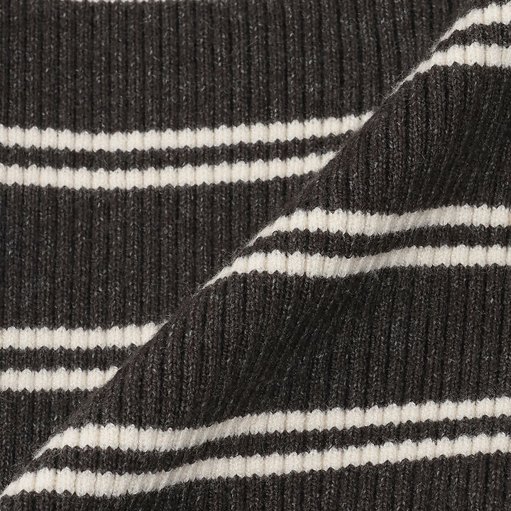 [Washable] Multi-Stripe Knit Leggings,Charcoal gray, medium image number 4