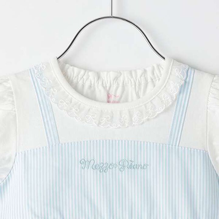 Rabbit Embroidery Docking Dress & Bloomers Set,Light blue, medium image number 3