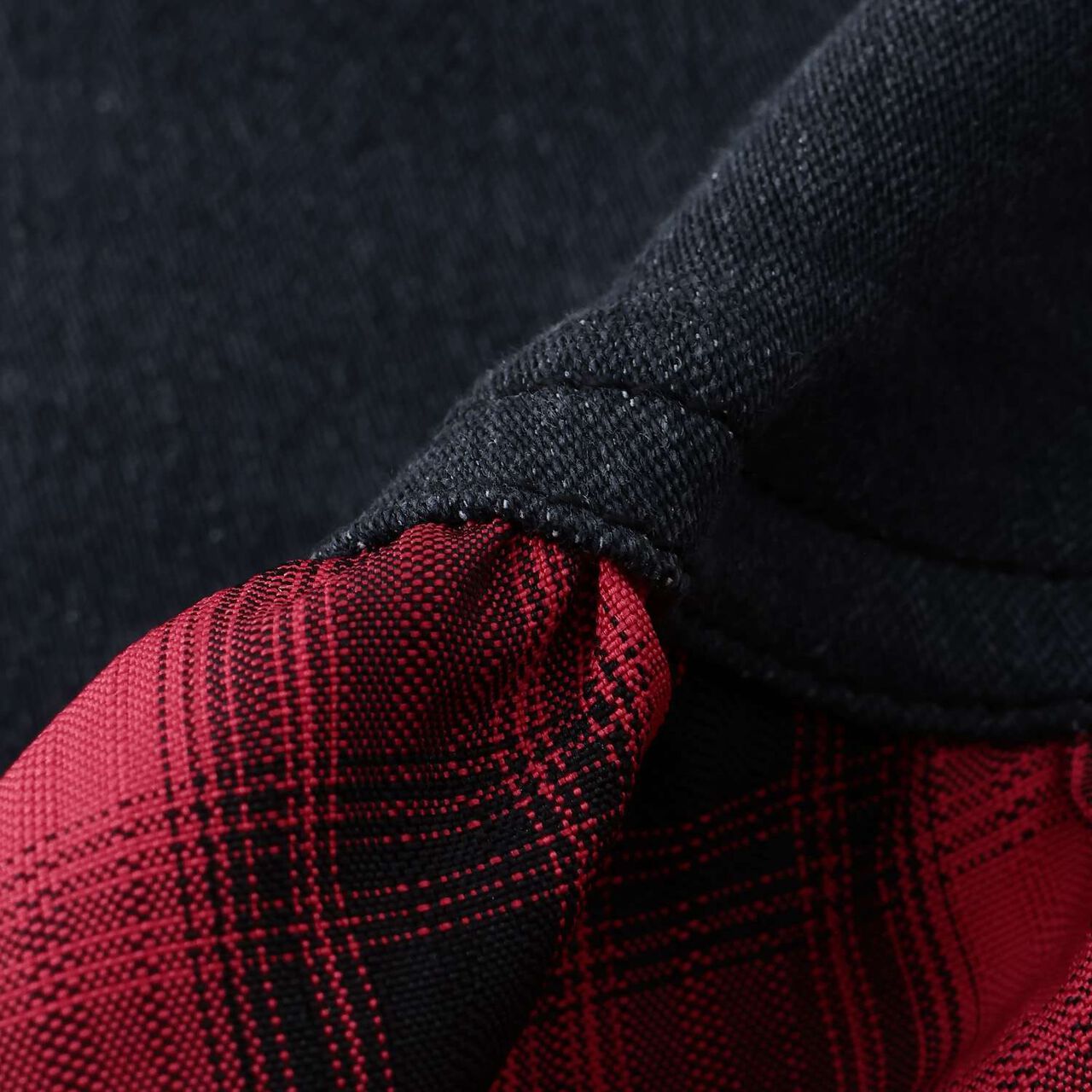 [Quick-Dry Absorbent Inner Shorts] Hem Checkered Panel Asymmetric Skirt,Red, large image number 7