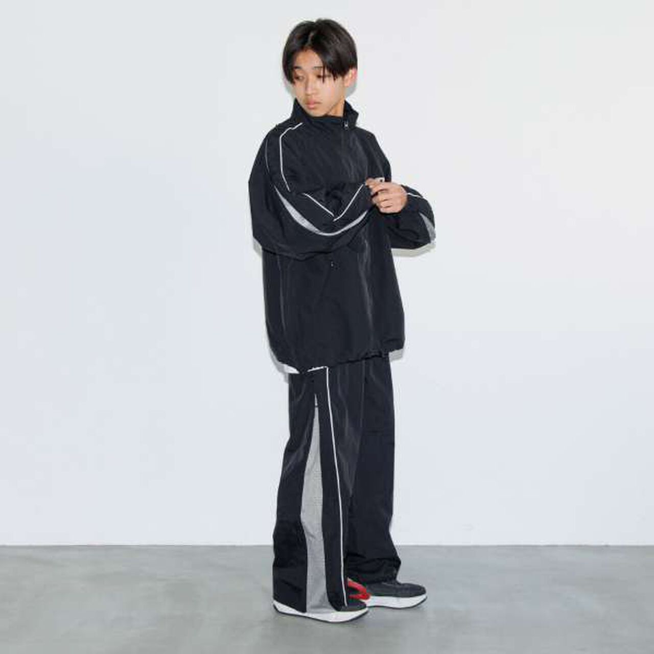 [GLSW.] Nylon Zip-Up Outerwear (Set Up Compatible),Charcoal gray, large image number 12