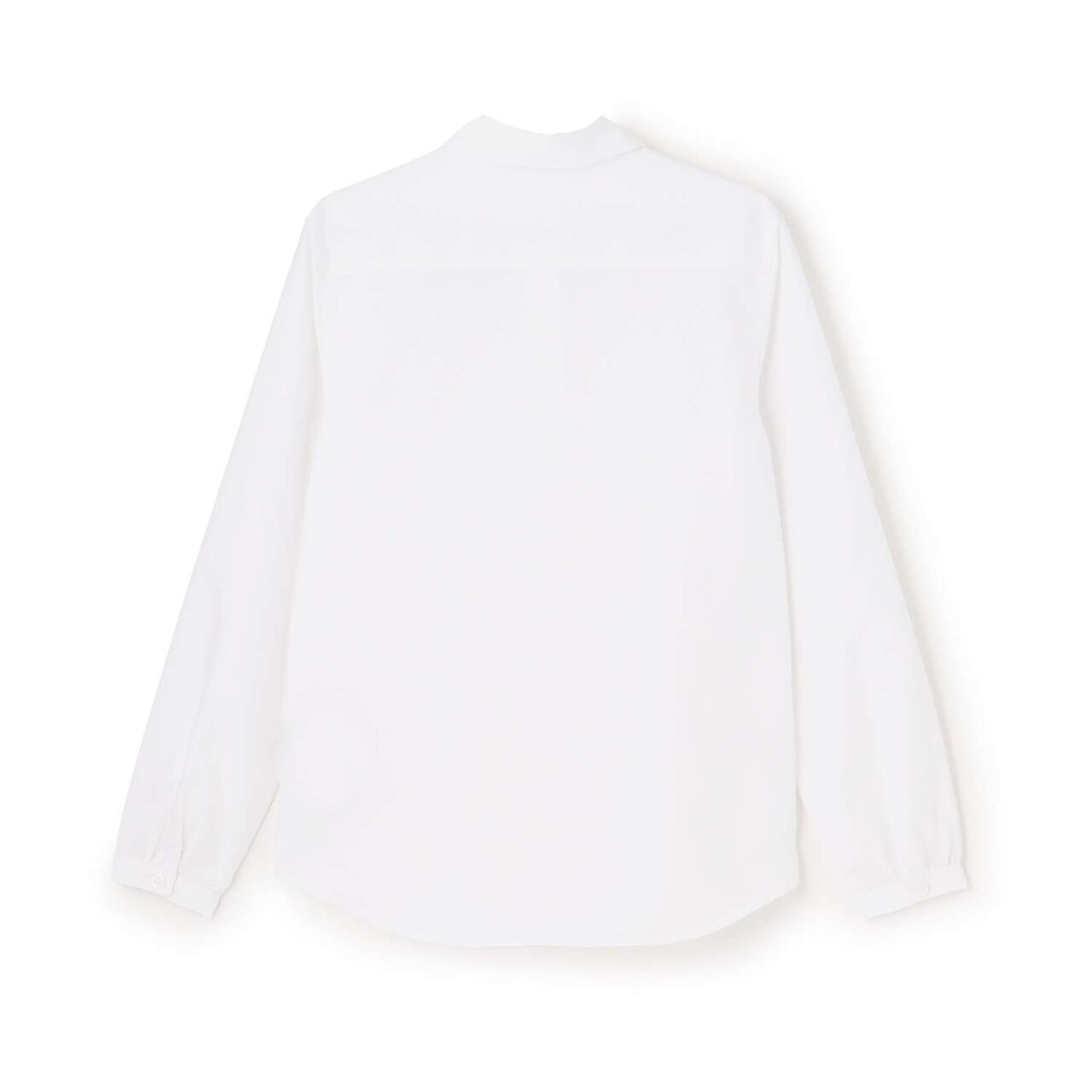 [Graduation Attire] [Wrinkle-Resistant] Round Collar Long-Sleeve Shirt,White, large image number 1