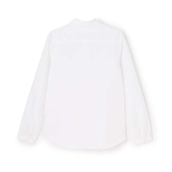 [Graduation Attire] [Wrinkle-Resistant] Round Collar Long-Sleeve Shirt,White, medium image number 1