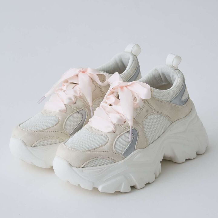 [LTXC] Waterproof Platform Dad Sneakers,Off white, medium image number 7