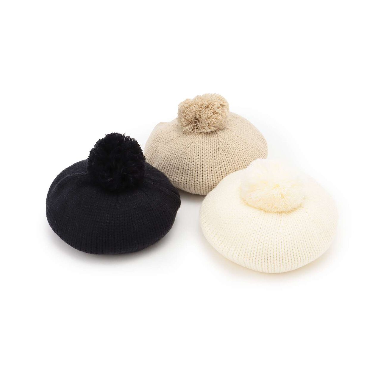 Pom-Pom Beret Hat,Beige, large image number 5