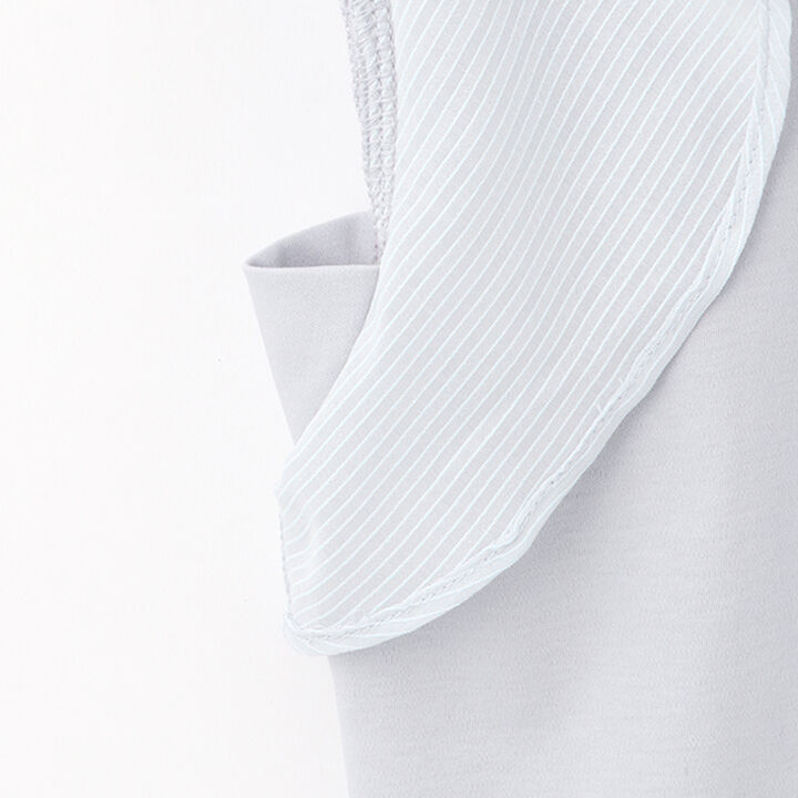 Flare Sleeve Back Ribbon Short Sleeve T-Shirt,Sax blue, medium image number 10