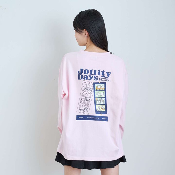 [100% Cotton] Animal Motif Long-Sleeve T-Shirt,Off white, medium image number 7