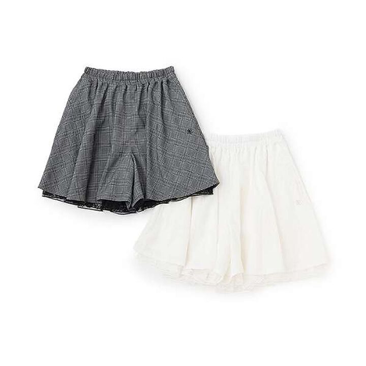 Lace Hem Culottes,Off white, medium image number 9