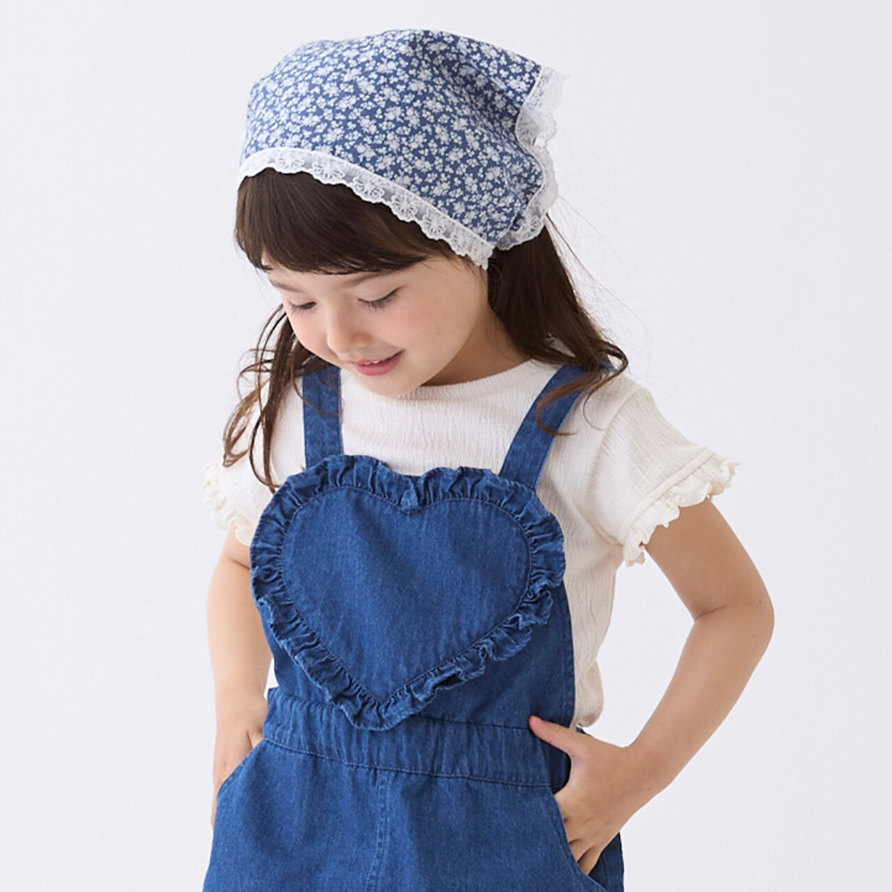 Heart Overall Skirt,Turquoise, large image number 3