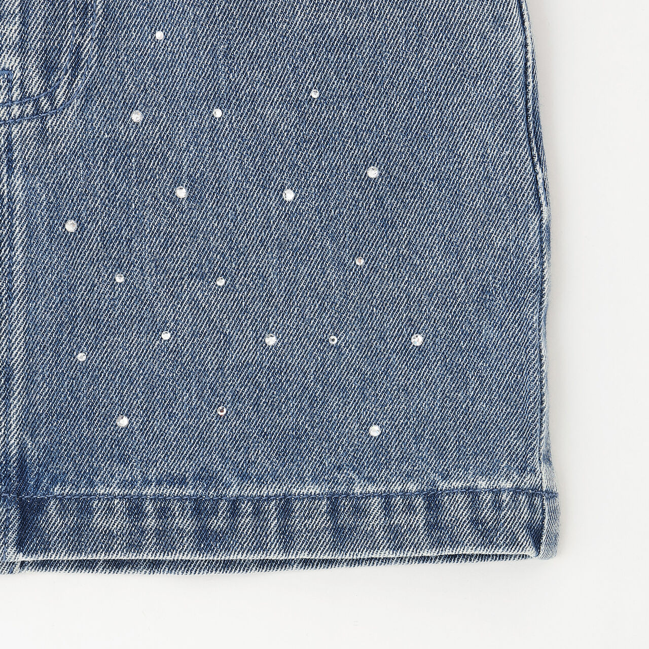 Rhinestone Denim Skirt,Blue, large image number 11