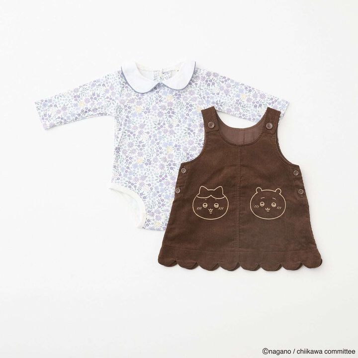 [Anime Chiikawa] Collar Romper & Jumper Skirt Set,Mocha tea, medium image number 5