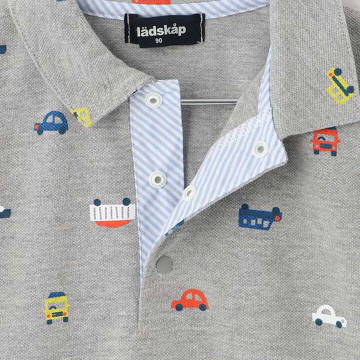 Car Pattern Short-Sleeve Polo Shirt,Off white, medium image number 3
