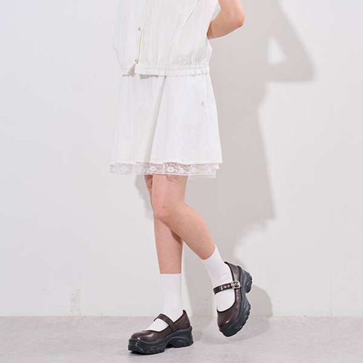 Lace Hem Culottes,Off white, medium image number 11