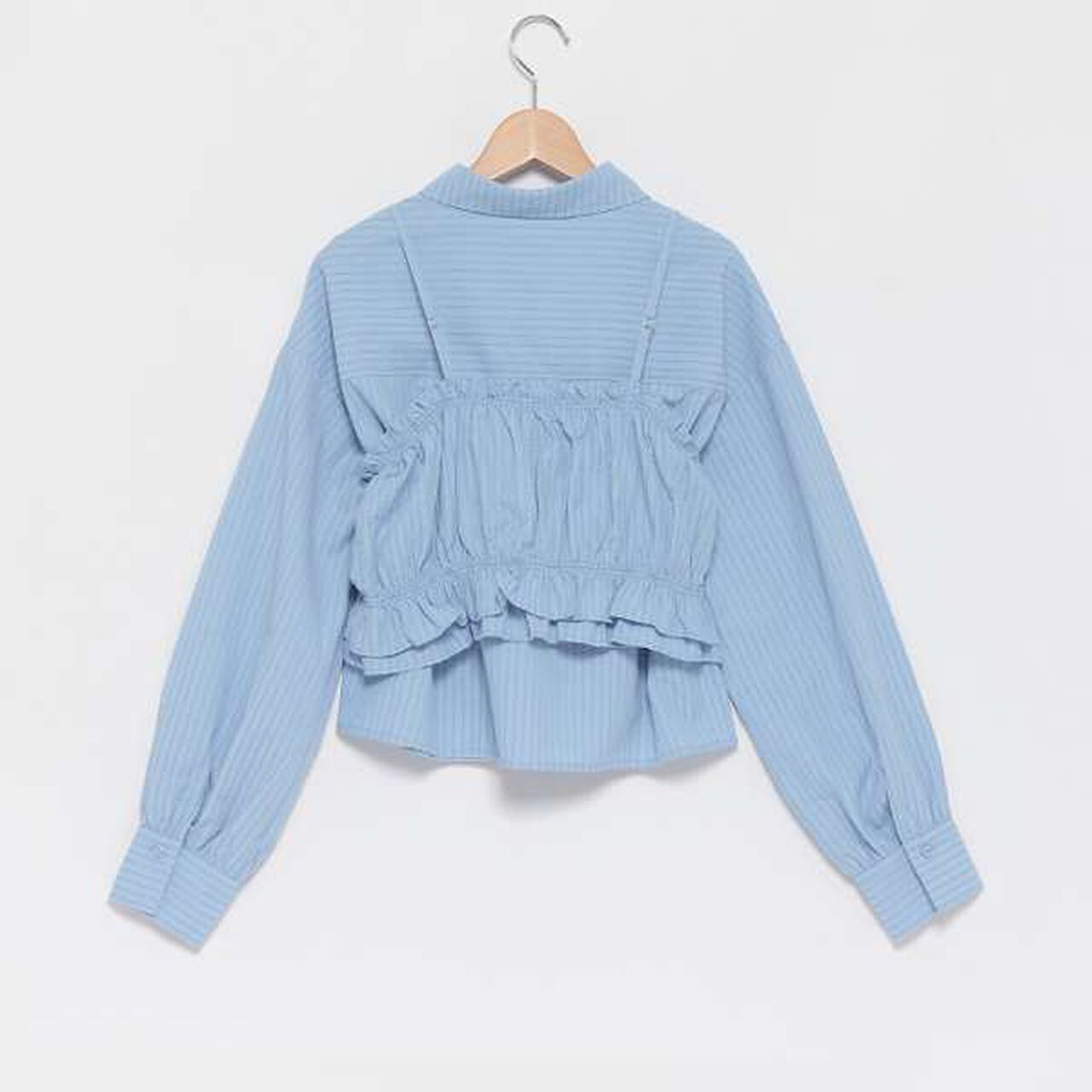 Long-Sleeve Shirt with Bustier,Black, large image number 15