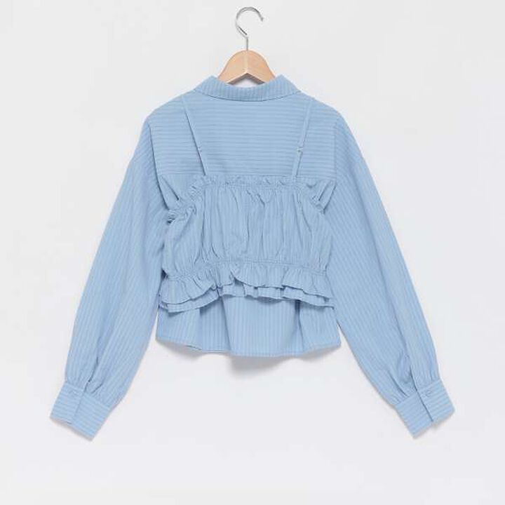 Long-Sleeve Shirt with Bustier,Black, medium image number 15