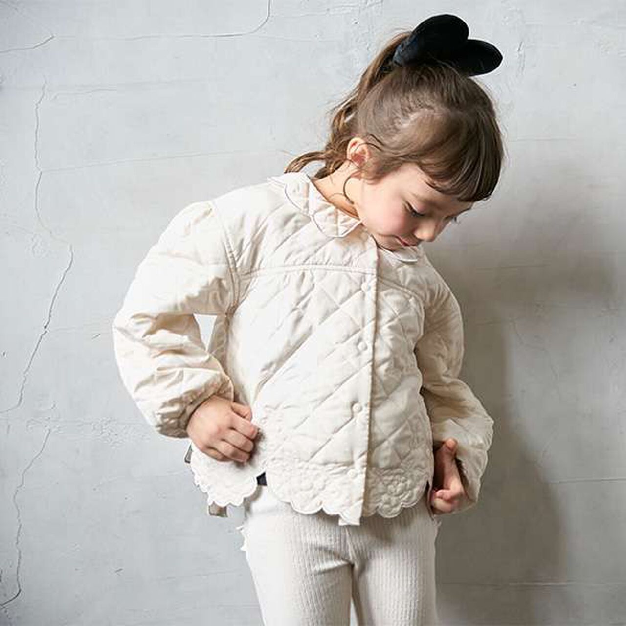 Link Quilted Embroidery Jacket,Charcoal gray, large image number 1