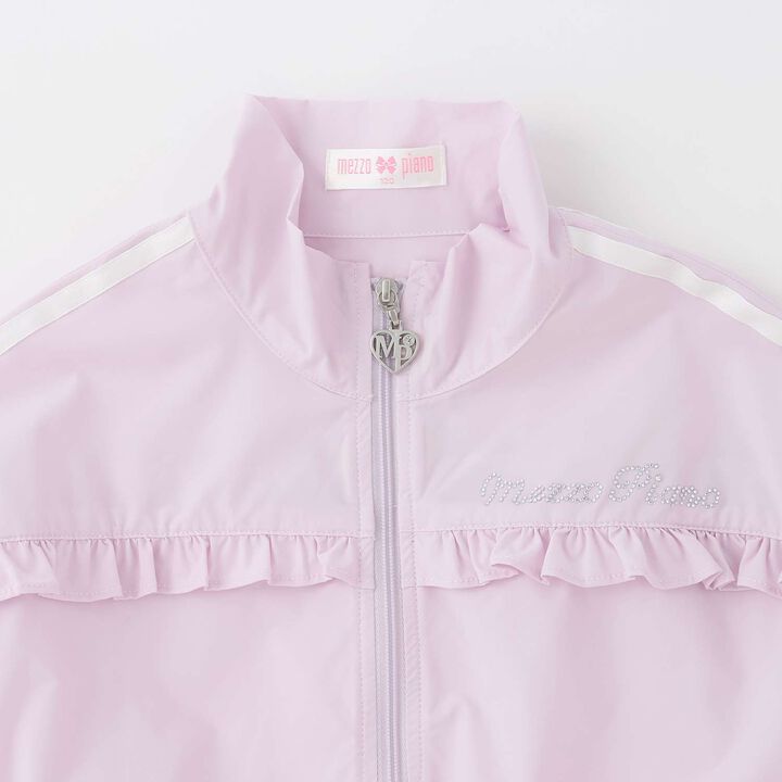 Frill Ribbon Line Bomber Jacket,Pink, medium image number 2