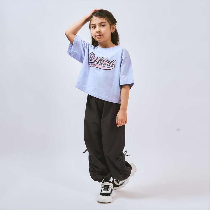 100% Cotton Logo Appliqu&eacute; Cropped Short Sleeve T-Shirt,Black, medium image number 8