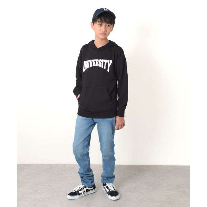 Fleece College Print Parka,Black, medium image number 15