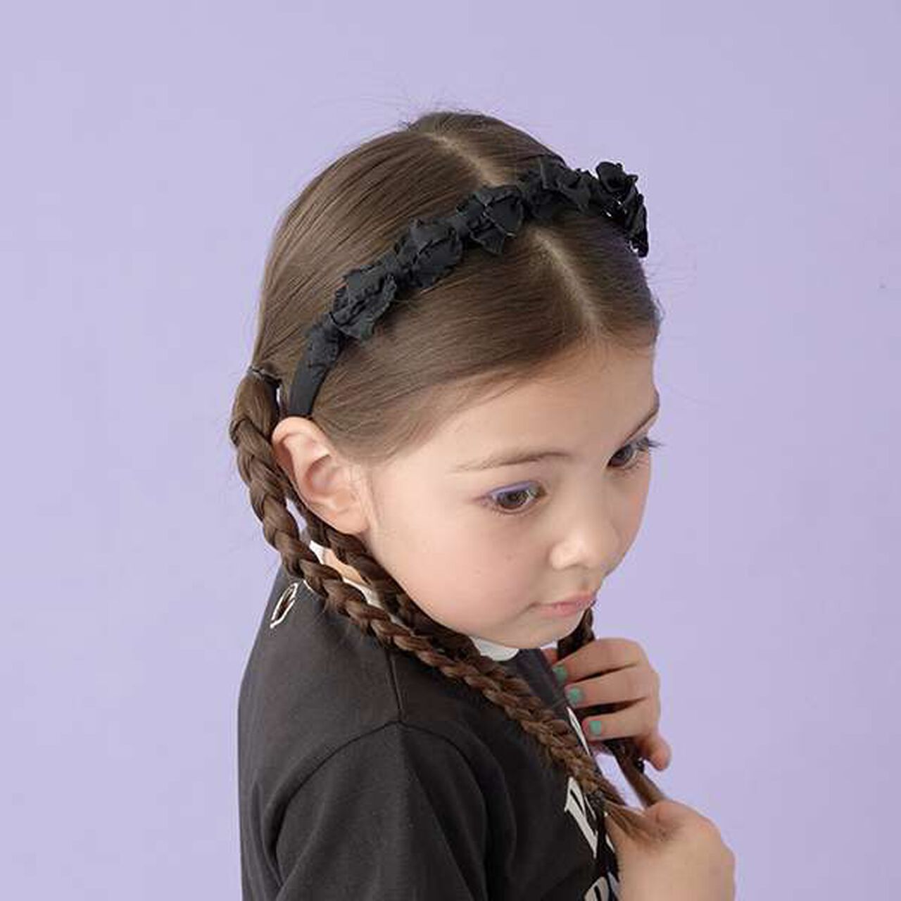 Ribbon Ribbon Headband,Black, large image number 0