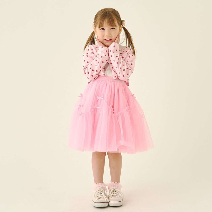 Wavy Panel Gathered Tulle Skirt [Lycee Mine Ballet Series],Black, medium image number 16