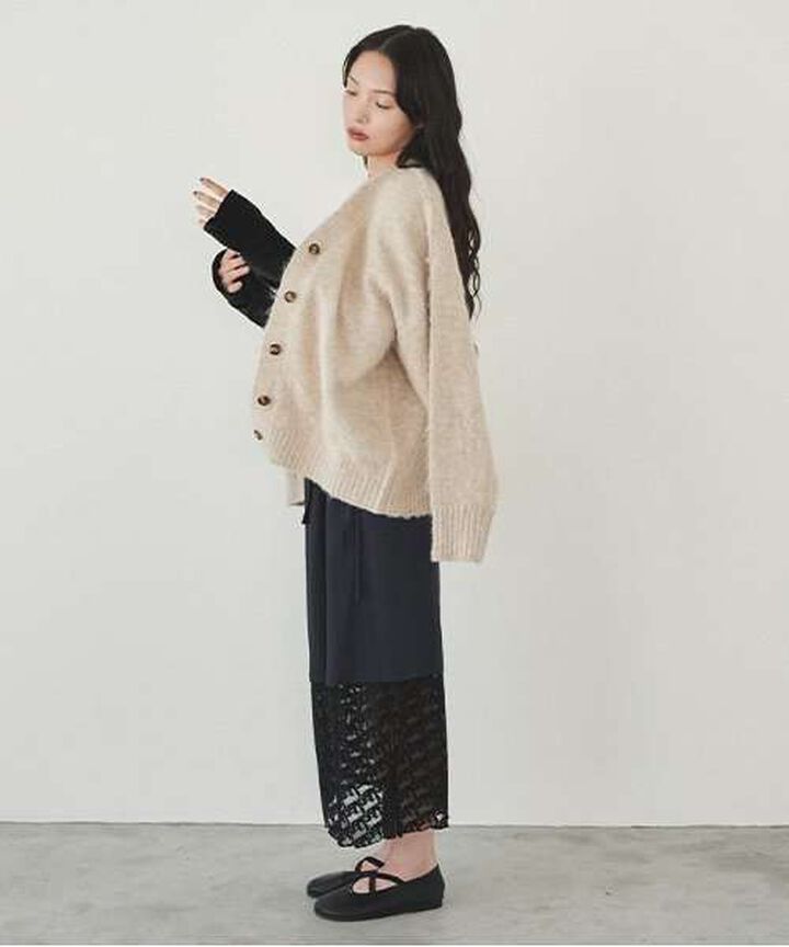 Reversible Lace Skirt,Charcoal gray, medium image number 10