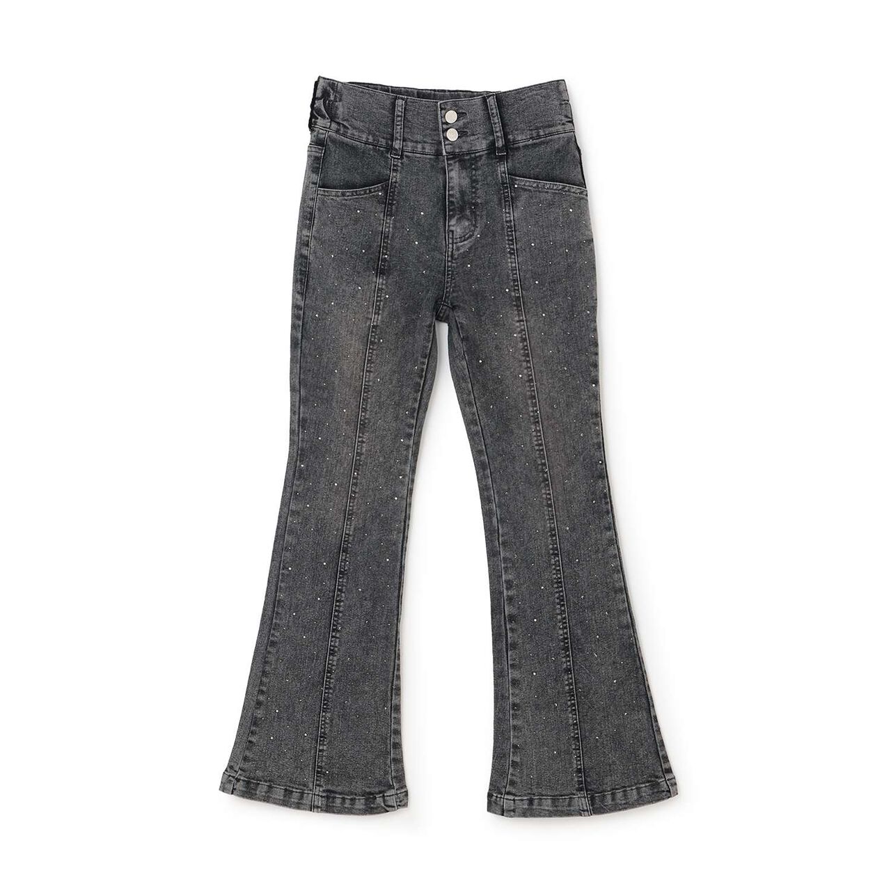 [Stretch] Sparkling Flare Denim Pants,Blue, large image number 9