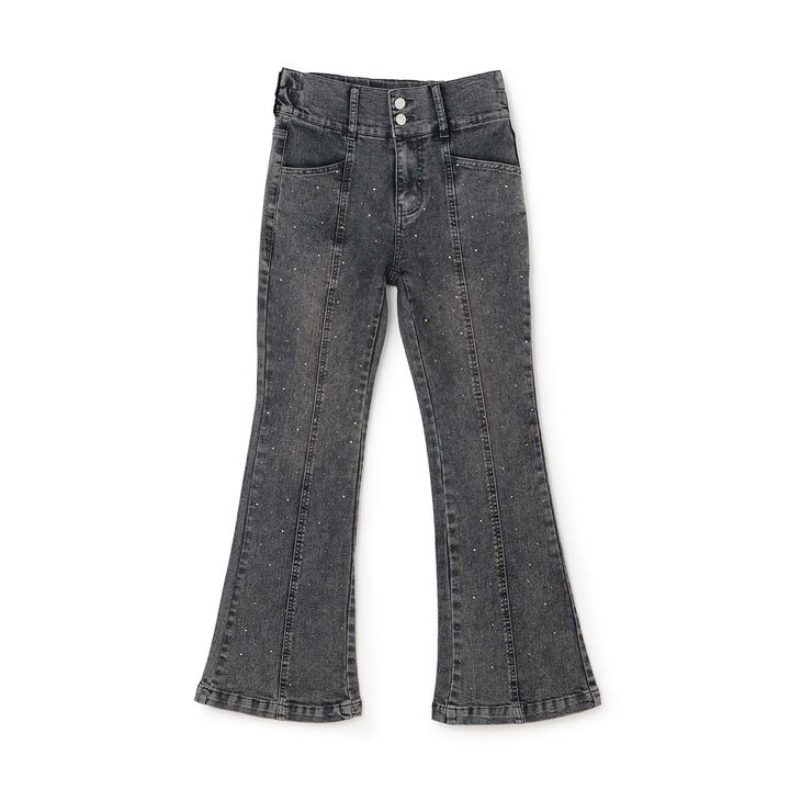 [Stretch] Sparkling Flare Denim Pants,Blue, medium image number 9